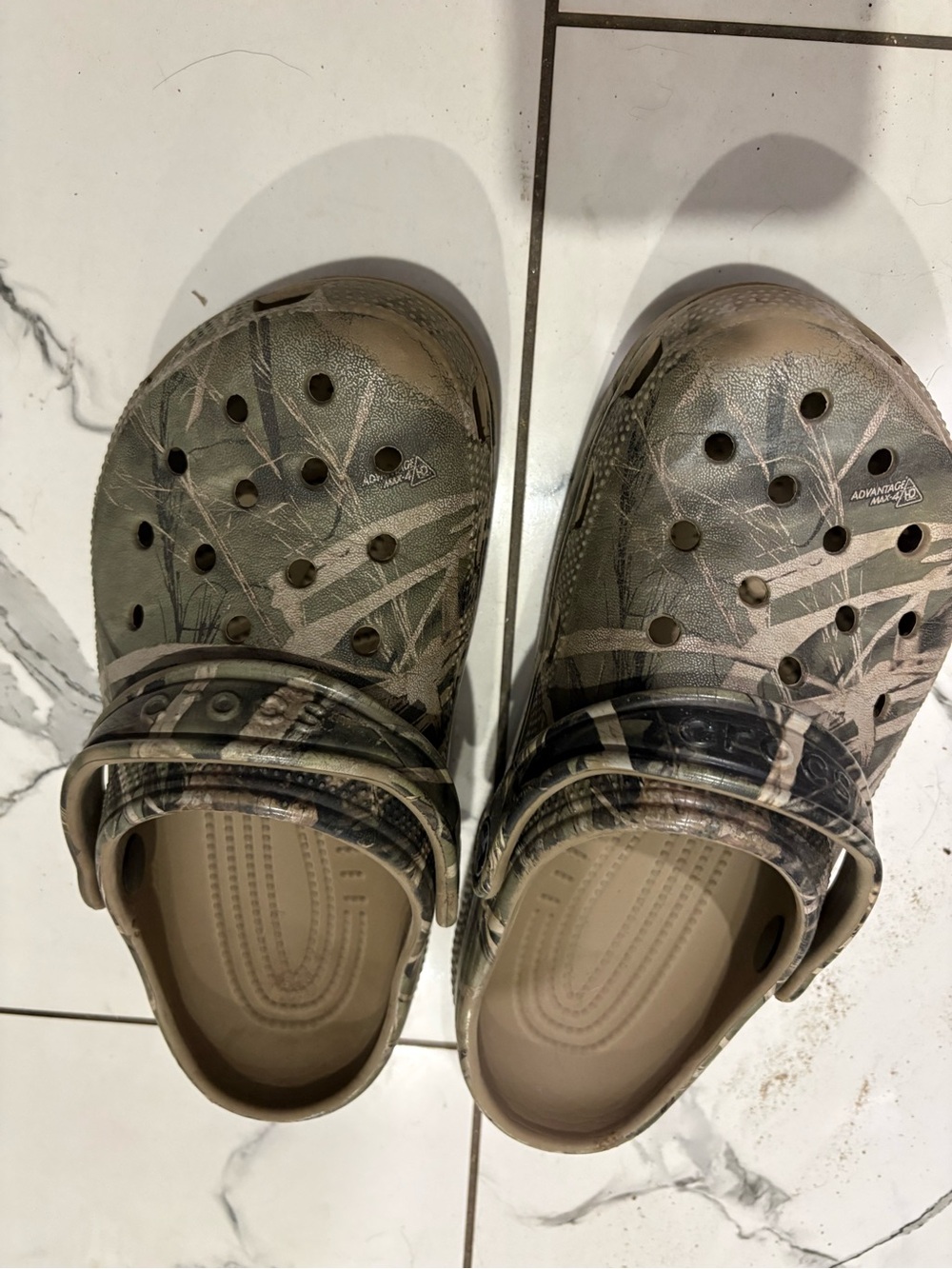 CROCS Kids' Clog in Camouflage Tan and Green